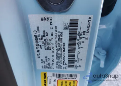 2024 Ford Bronco Sport Heritage from USA, damaged, VIN 3FMCR9G65RRE89876